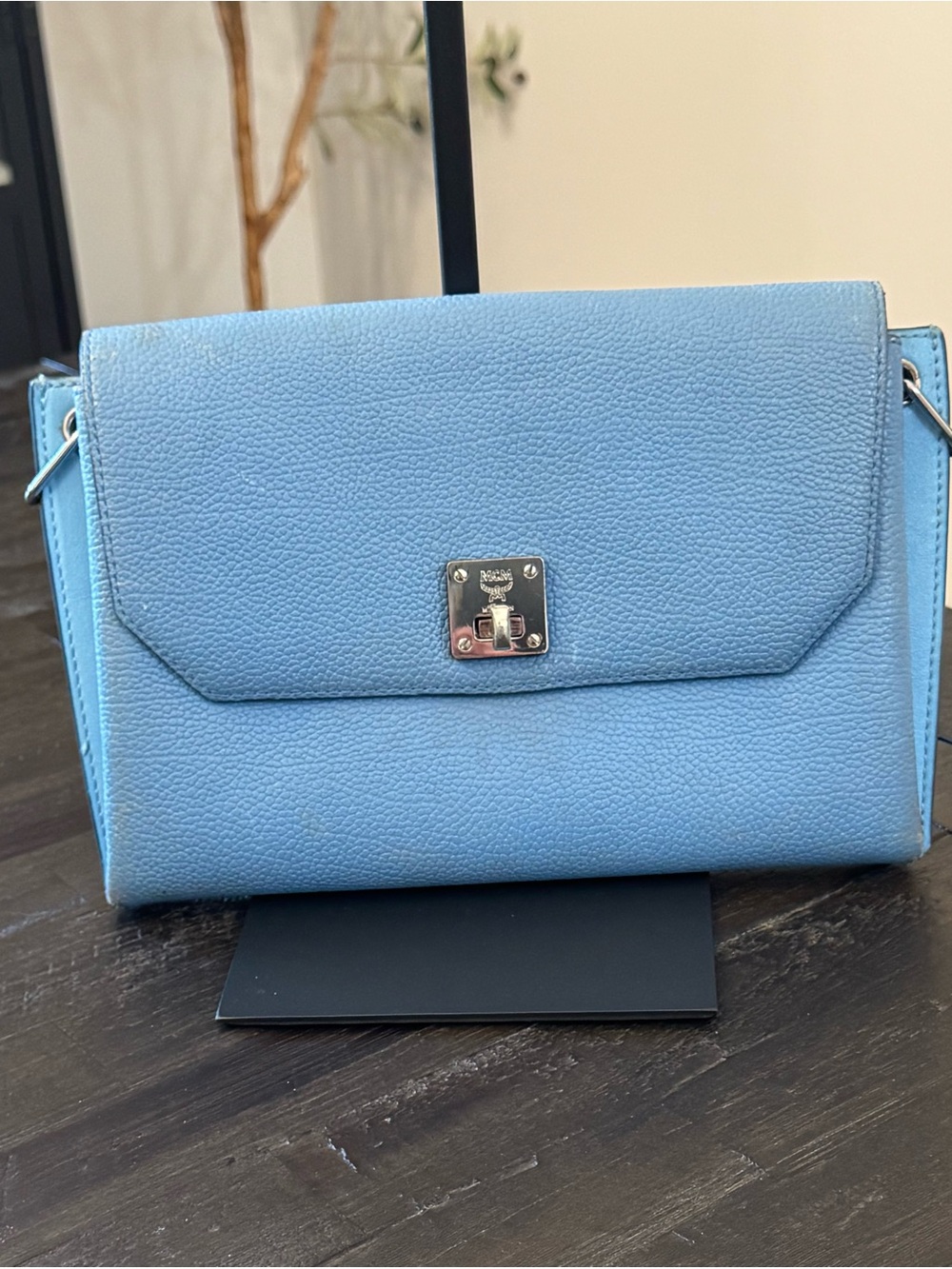 SALE!! MCM Blue Bag with Silver Hardware